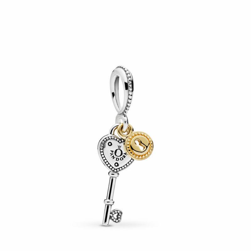 Pandora Key To My Heart Dangle Charm - Two Tone - Canada | HI2759DG